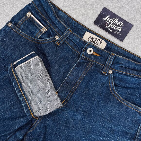 Naked & Famous Jeans Mens 29 (28 x 29) Golden Hour Slub Stretch Selvedge Denim - Picture 1 of 16